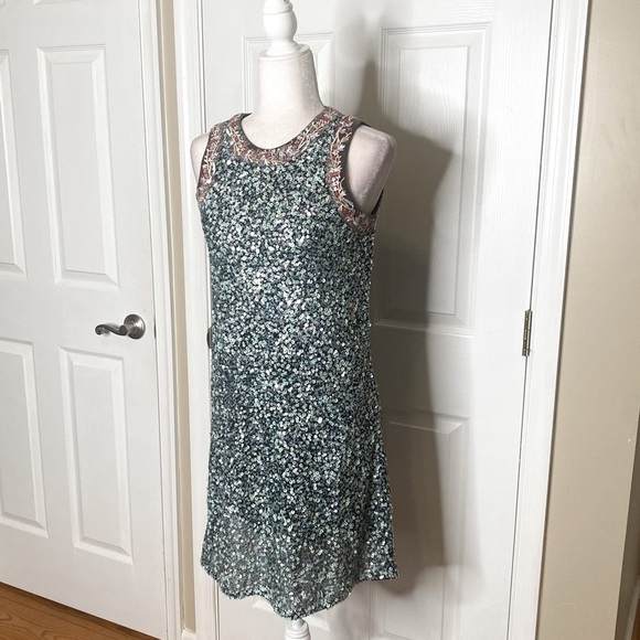 ANTHROPOLOGIE Varun Bahl Astronomy Sleeveless Sequins Shift Dress Size 2 - Picture 6 of 15